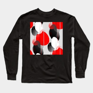 Modern Anxiety Abstract - Red, Black, Gray Long Sleeve T-Shirt